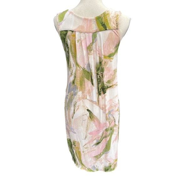 Simply Vera Vera Wang Pink/Green/White Abstract Sleeveless Dress (S) - Picture 7 of 12